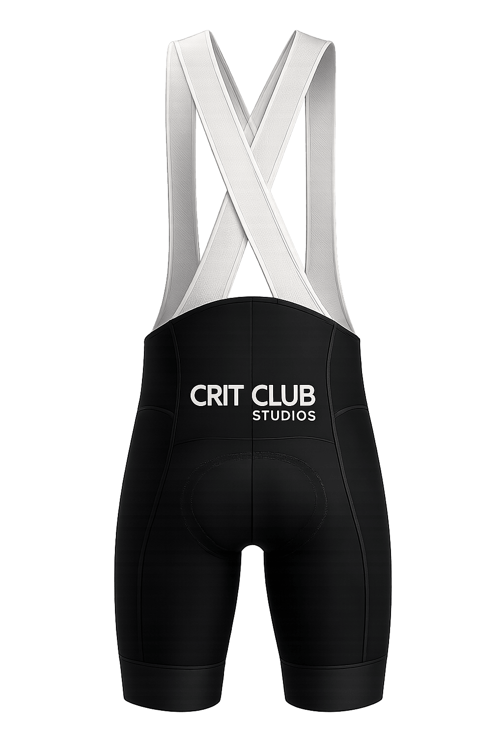 Crit Club Studios bibs, back view